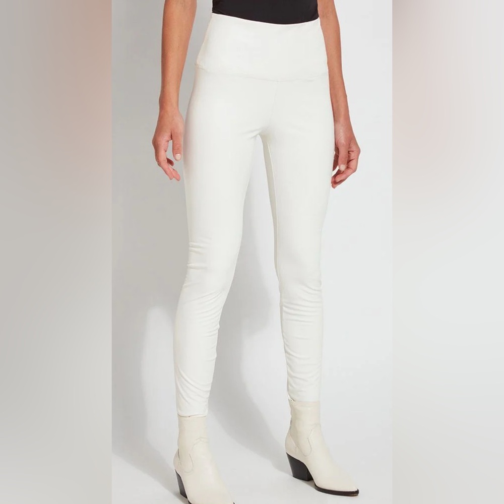LYSSE Textured Leather Legging In Snow - Small NWT